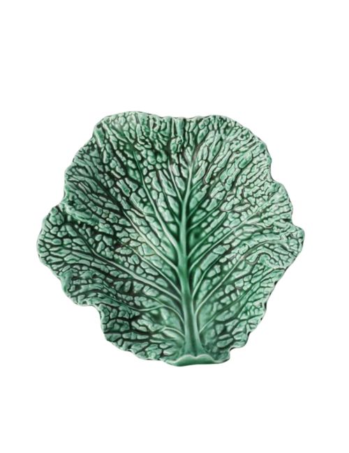 Mid-Century Sarreguemines Majolica Cabbage Ware Catchall 