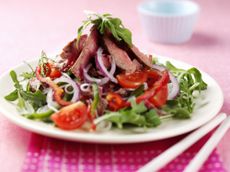 Griddled asparagus and steak salad
