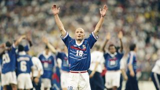 Frank Leboeuf celebrates France's World Cup win in 1998.
