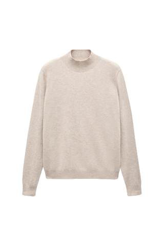 Mango 100% Cashmere Sweater with Perkins Neck 