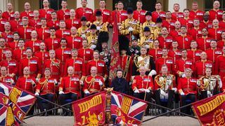 Members of the Household Division with Princess Anne