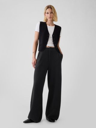 Black Cashsoft Pleated Trousers