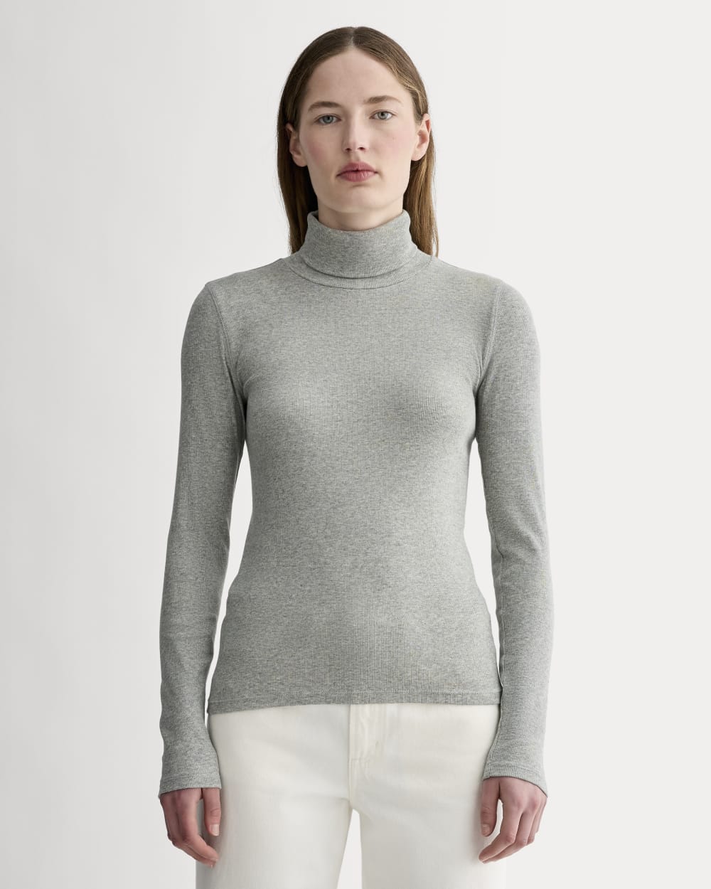 The Luxe Rib Turtleneck | Washed Heathered Grey - Xxs
