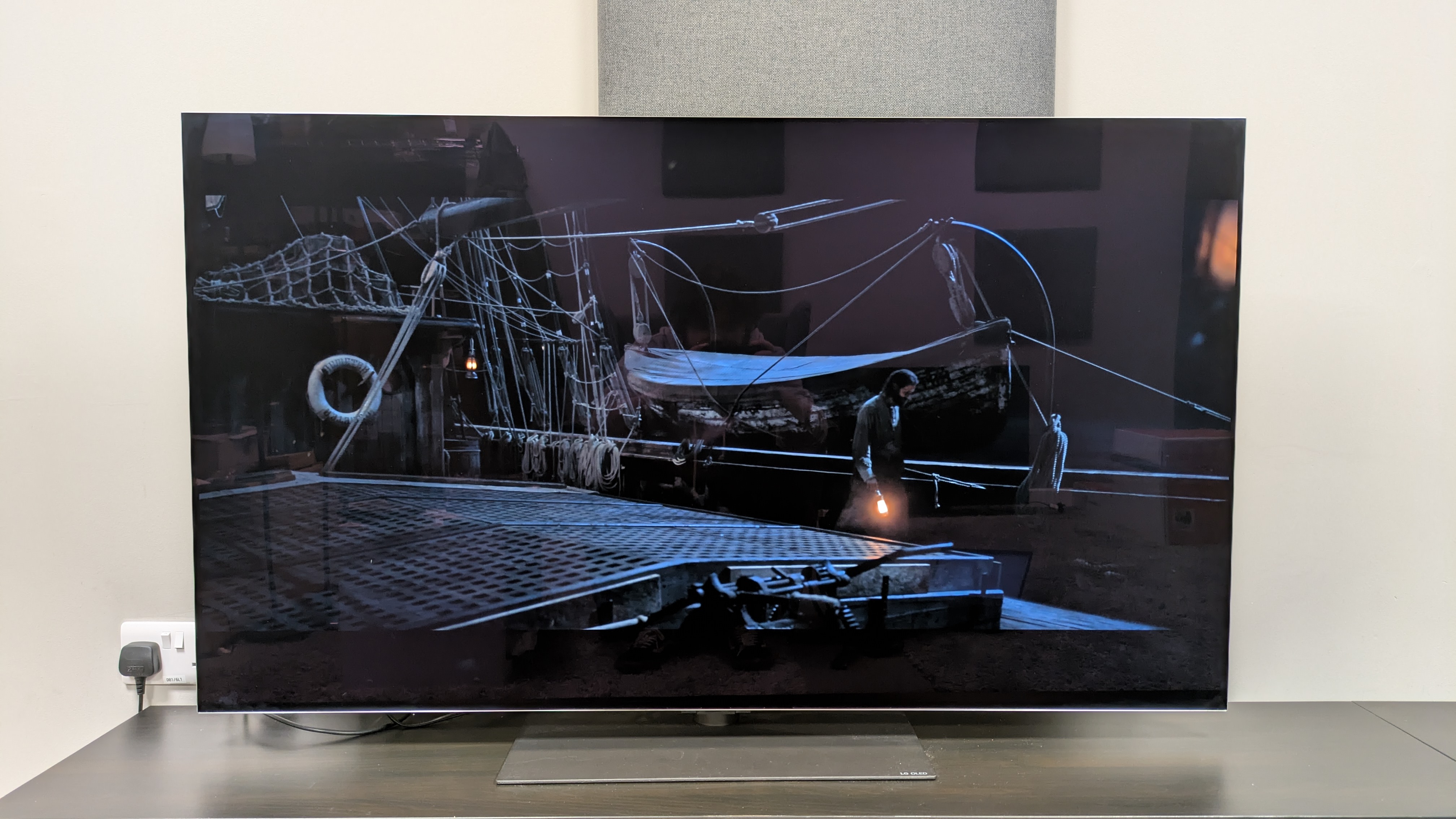 A shot of a man on deck from the Last Voyage of the Demeter on LG G5 in Dolby Vision Cinema Home mode pre update