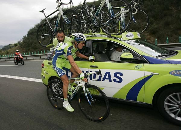 Italy's Franco Pellizotti (Liquigas) in the Cl&aacute;sica San S&eacute;bastien.