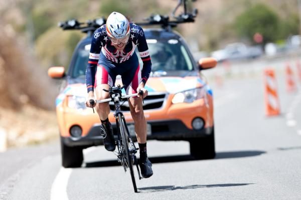 Dave Zabriskie (DZ Nuts) going hard on the climb.