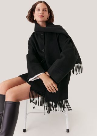 Double Face Wool Fringe Coat