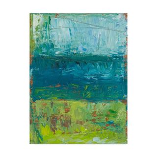 green and blue abstract art print 