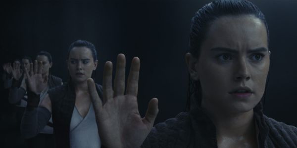 Rey in the mirror cave in Star Wars: The Last Jedi