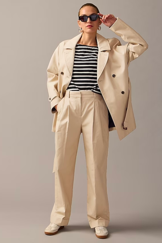 Collection wide-leg essential pant in trench canvas