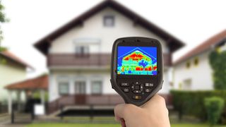 Infrared camera imaging a house