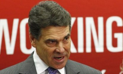 Rick Perry suspended his presidential campaign Thursday and threw his support behind Newt Gingrich: "Newt isn't perfect," Perry said, "but who among us is?"