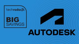 Autodesk logo in black on a blue background next to a TechRadar badge that reads 'Big Savings'