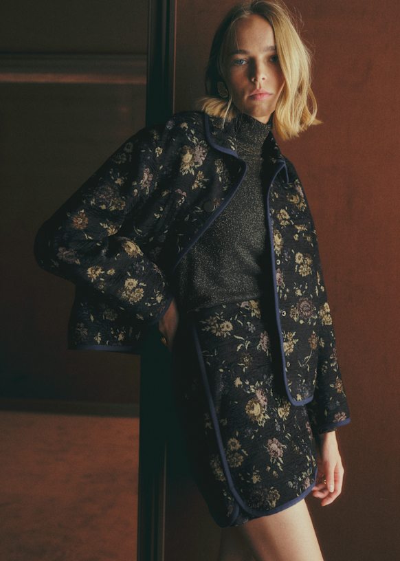 Mio Jacket - Vintage Floral Jacquard - Polyester - Sézane