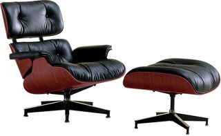 The Eames Lounge chair and ottoman were first released in 1956 after years of development by designers Charles and Ray Eames