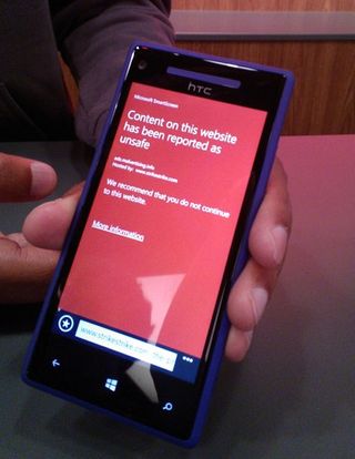 Windows Phone 8 inherits security features from Windows 8 like SmartScren phishing protection
