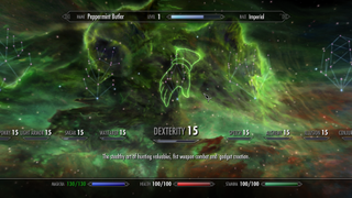 Best Skyrim mods — a screenshot showing the expanded skill tree offerings of the Perkus Maximus mod.