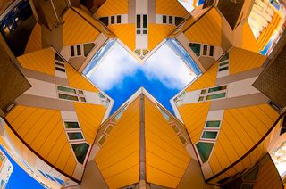 A beautiful, creative capture of Rotterdam's Cube House Eagle development. Image © Guus Vuijk
