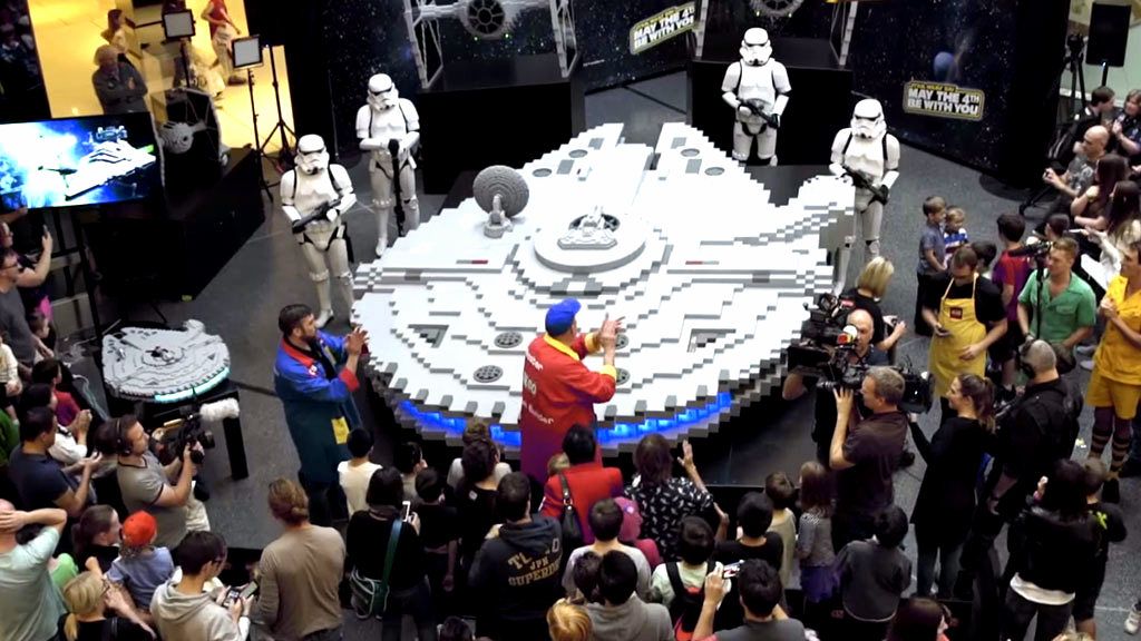 Lego masters build world's largest Millennium Falcon for Star Wars Day