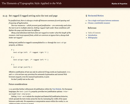 The elements of typographic style applied to the web