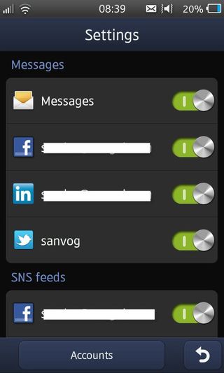 Samsung wave iii social hub settings