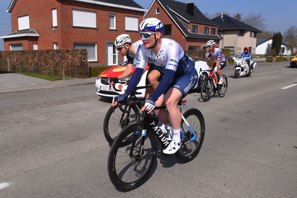 DE PANNE BELGIUM MARCH 24 Andre Greipel of Germany and Team Israel StartUp Nation during the 45th Oxyclean Brugge De Panne 2021 Men Classic a 2039km race from Brugge to De Panne OxycleanClassic on March 24 2021 in De Panne Belgium Photo by Luc ClaessenGetty Images