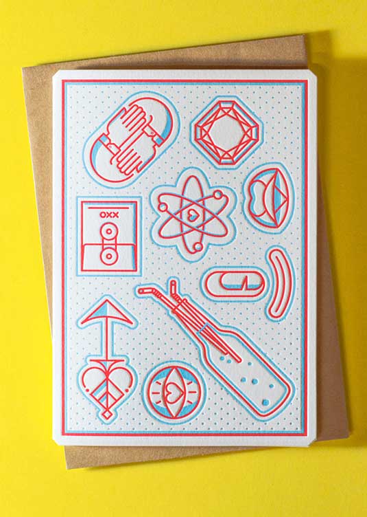 The 'Love Sampler' card, designed by Peter Borg