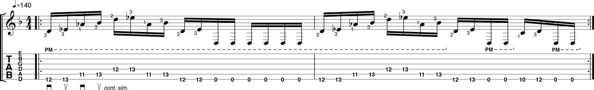 String shift riff