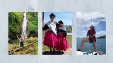 Comp image of Sue on her travels