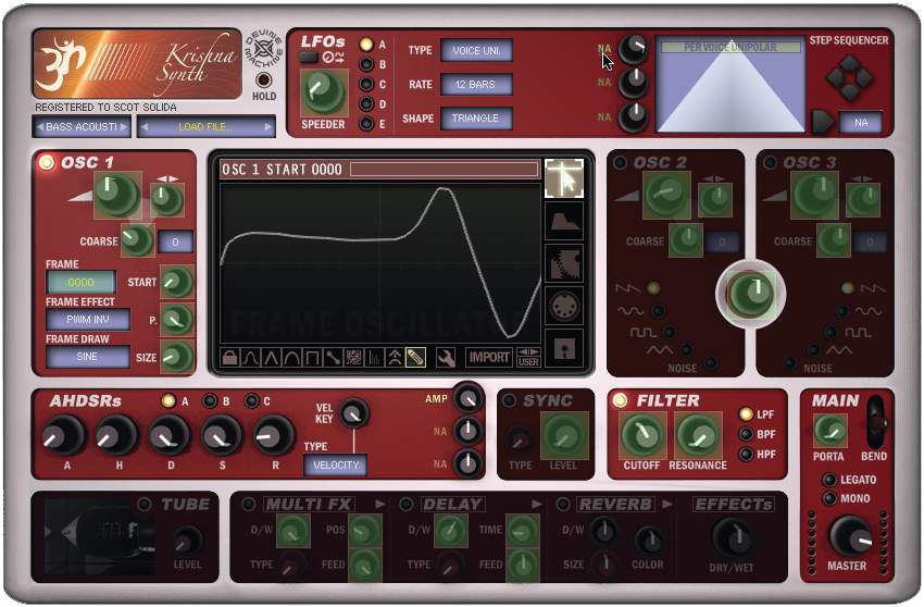 There are three velocity-sensitive modulation sources available