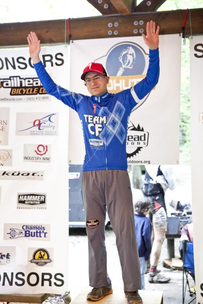 Christian Tanguy (Team CF) atop the podium