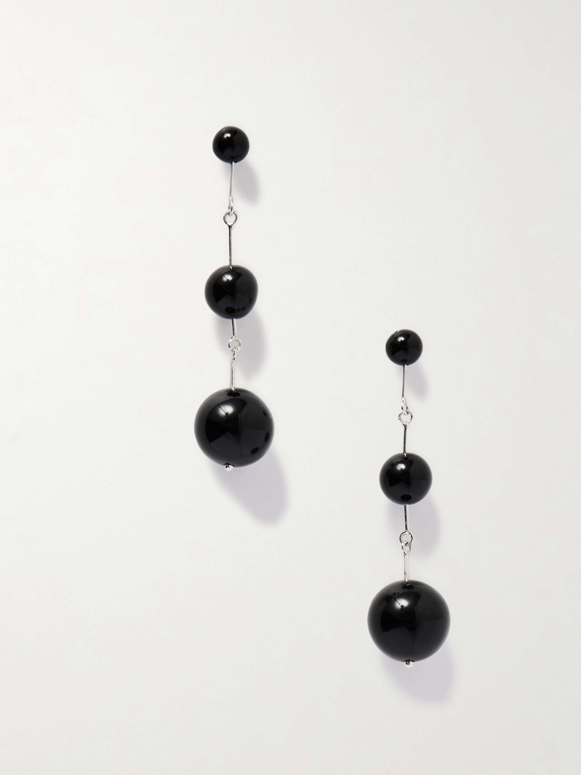 Olive Silver Onyx Earrings