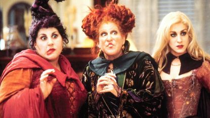 the sanderson sisters played by bette midler kathy najimy and sarah jessica parker on halloween in hocus pocus