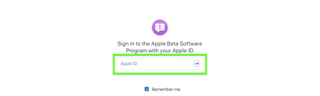 iPadOS 14 Beta - public beta Steps 3. Sign in
