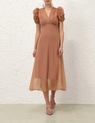 Zimmermann, Eden Gather Sleeve Midi