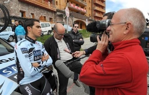 The media were very interested in Contador's Tour recon