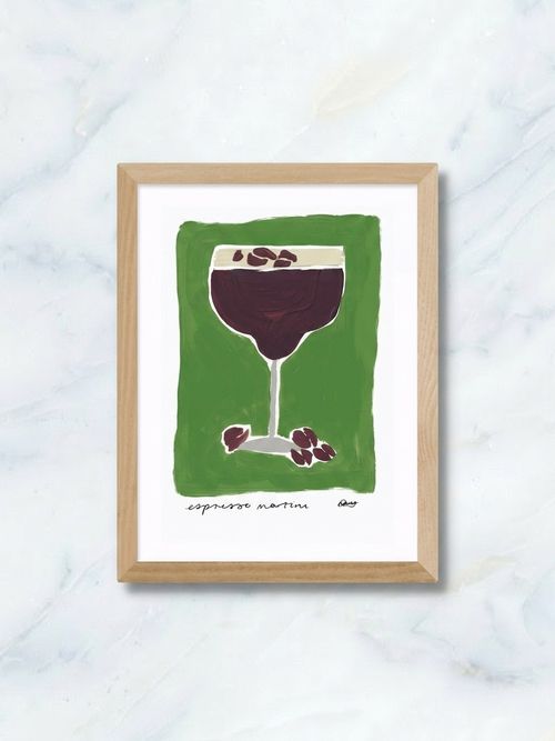 Natalie Cass 'Espresso Martini Green' Framed Print