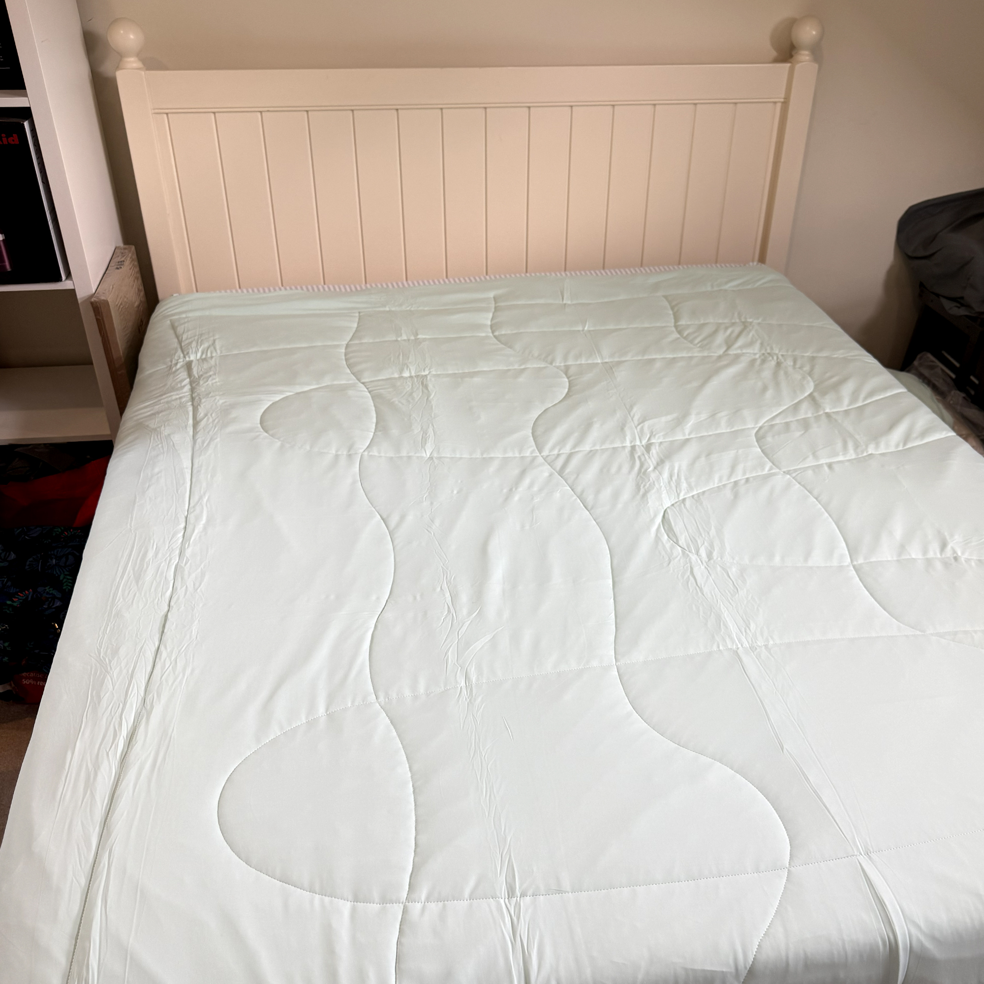 The Bedsure Cooling Duvet being tested at home