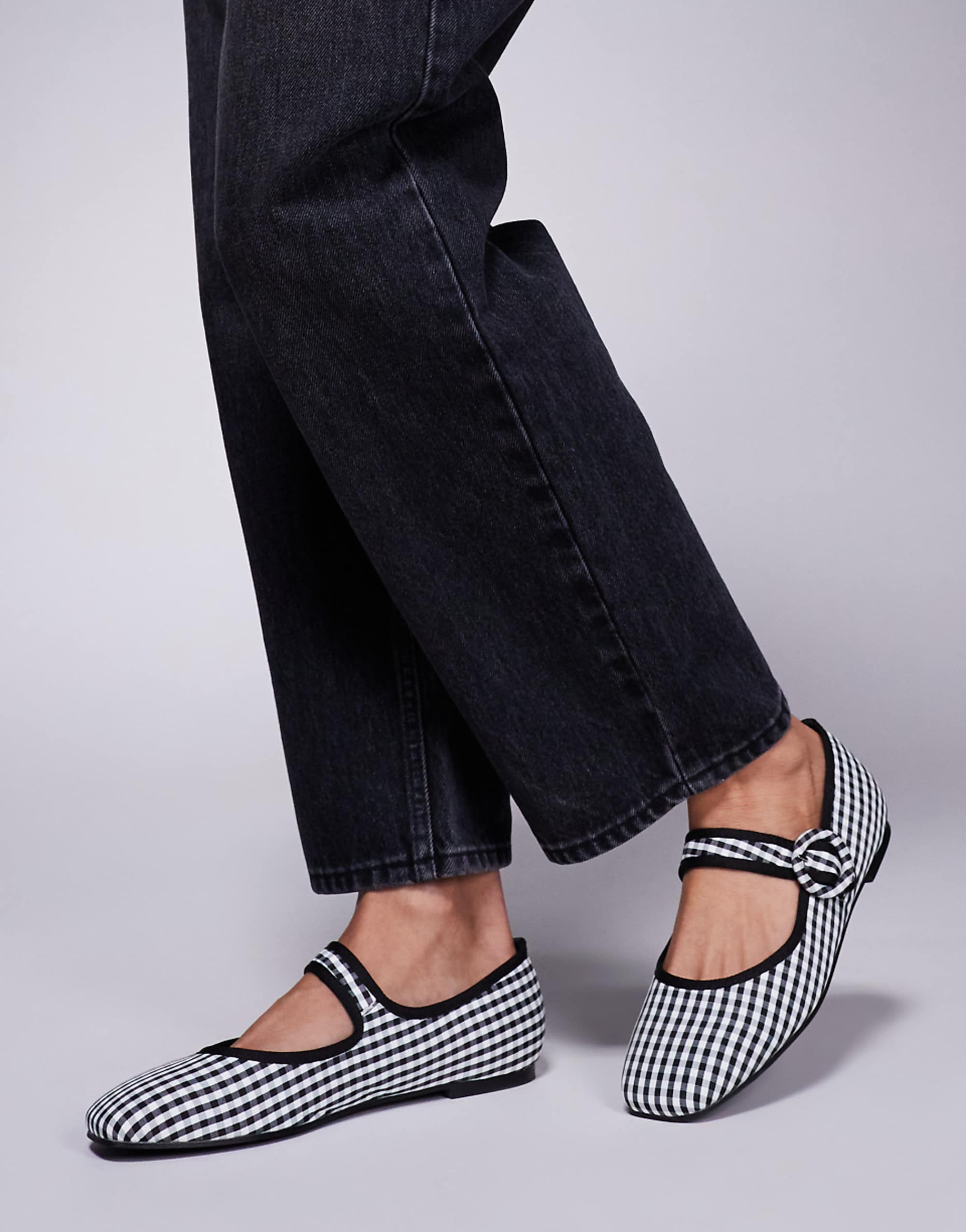 Public Desire Griffin Mary Jane Ballet Flats in Gingham