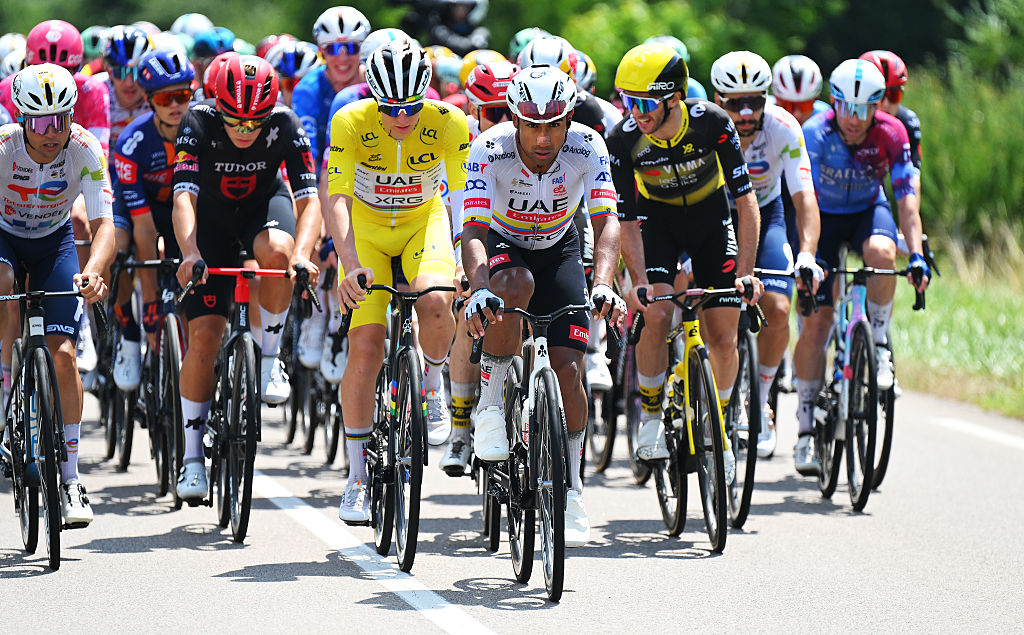 PONTARLIER, FRANCE - JULY 26: Jhonatan Narvaez of Ecuador and UAE Team Emirates - XRG competes during the 112th Tour de France 2025, Stage 20 a 184.2km stage from Nantua to Pontarlier / #UCIWT / on July 26, 2025 in Pontarlier, France. (Photo by Tim de Waele/Getty Images)