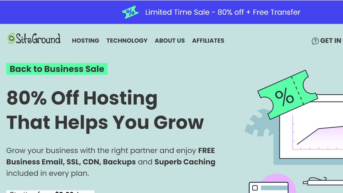 Save big on premium web hosting with SiteGround's back to business sale