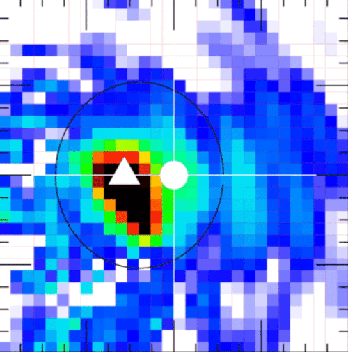 This animation shows the shock and reflected ions as they washed over NASA's Magnetospheric Multiscale Mission spacecraft. The colors represent the amount of ions seen with warmer colors indicating higher numbers of ions. Yellow pixels represent reflected ions.