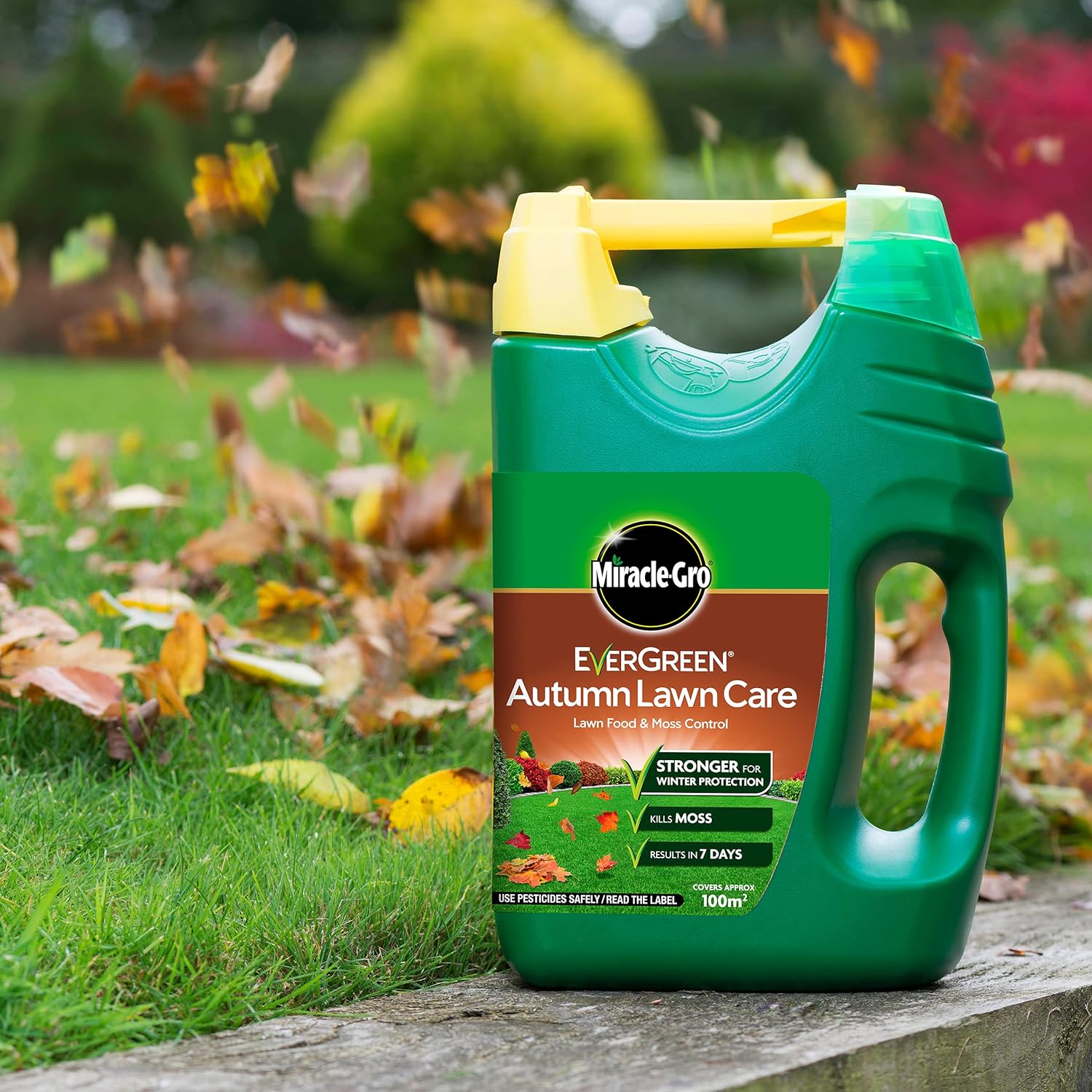Miracle-Gro Evergreen Autumn Lawn Care Spreader, Lawn Food &amp;amp; Moss Control 3.5 Kg, 100 M2