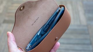 Ray-Ban Meta smart glasses in the new tan charging case