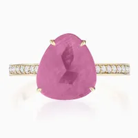 Eckland Pink Sapphire Cocktail Ring with Diamond Pavé, $1144