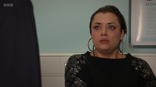 Whitney Dean crying at the hospital