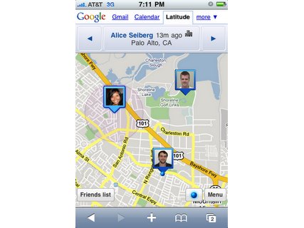 Google Latitude on the iPhone web browser