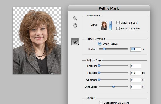 Frizzy hair? Fear no more. Use the Refine Mask tool instead of spending countless hours silhouetting by hand