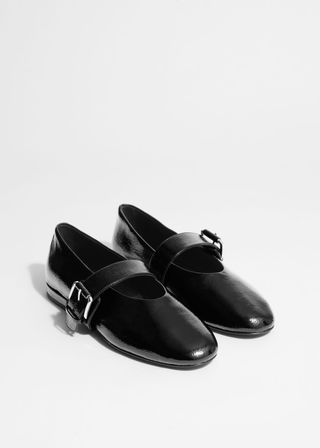 Buckled Leather Ballerinas