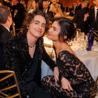 Timothée Chalamet and Kylie Jenner attend the 81st Golden Globe Awards